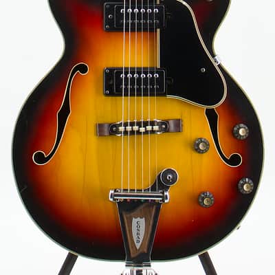 Used Conrad 40080 Vintage Burst Hollow Body Electric Guitar image 2