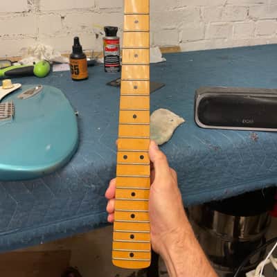 Vintage Palmer Strat Style Electric Guitar Metallic Blue w/ Hard Case Fresh Setup image 22
