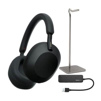 Sony WH-1000XM5 Wireless Noise Canceling Over-Ear Headphones (Black) Bundle image 1