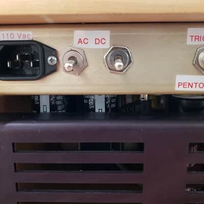 Fuchs - ODS - 100 Watt - Natural Wood Head with Matching Wood 1x12 Cab with OEM EVM12L.  Includes amp flight case, original amp/speaker cab vinyl covers and original foot switch. image 11