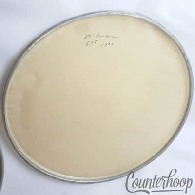 Ludwig 22" Bass Drum Heads Vintage 50s-60s Playon Plastic 2x Set Batter/Resonant image 7