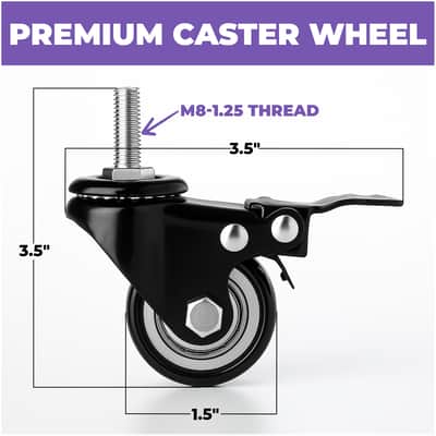 Liquid Stands Keyboard Stand Caster Wheels Set of 4 - Replacement Locking Heavy Duty Wheels with Brake image 2