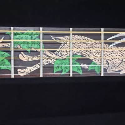 Blueberry Handmade Grand Concert Cutaway Guitar Tiger Motif image 9