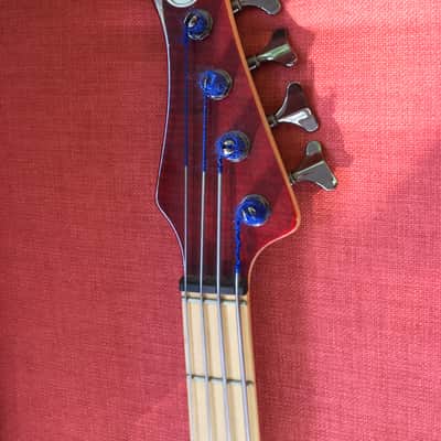 MTD MTD Kingston Heir Lefty Left Handed - Matching Headstock Transparent Red image 4