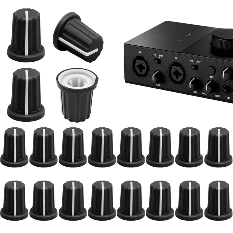 20 PCS Guitar Volume Tone Rotary Knob, Volume Slider Knob Midi Controller Small, Potentiometer Control Knobs, Electric Guitar Knobs, Bass Control Knob Replacement for Electric Guitar Encoder image 1