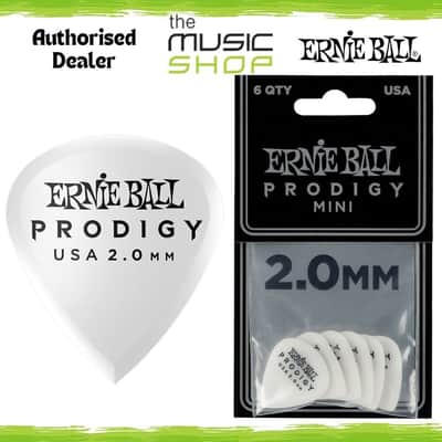 Ernie Ball Prodigy Mini 2.0mm White Guitar Picks, 6 Pack - 9203 imagen 1