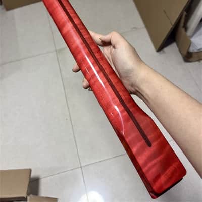 22 fret Red flame Maple Electrick Guitar neck gloss 25.5 in for parts image 5