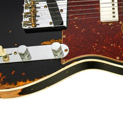 Fender Custom Shop Limited Edition Reverse '60s Tele Custom Heavy Relic Aged Black over 3 Tone Sunburst #R125883 image 6