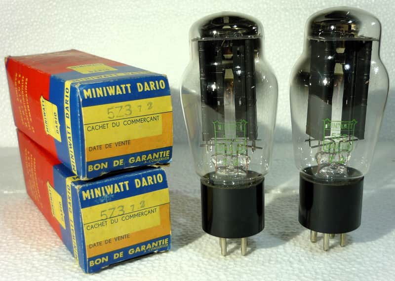 One Vintage 5Z3 / VT-145 black plates tube made in USA, Miniwatt label 1962, NOS, New in box, Tested image 1