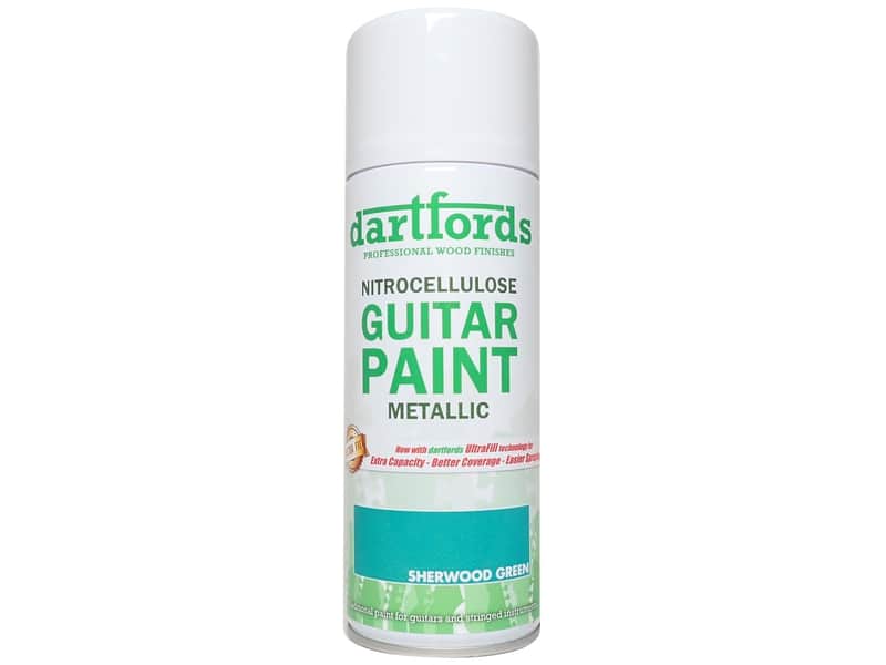 dartfords Sherwood Green Metallic Nitrocellulose Guitar Paint 400ml Aerosol image 1