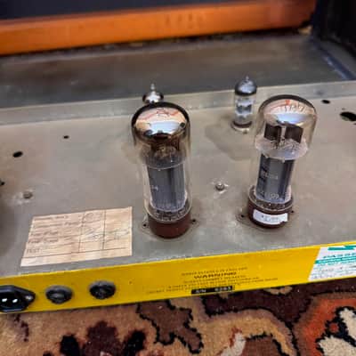 Vintage 1970s Carlsbro 50 Top Custom Colour Blue Guitar Valve Amplifier Head image 19