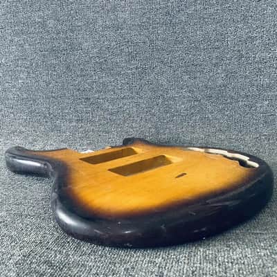 Tobacco Burst Basswood MM SingRay Style Bass Body with Tiger Maple Top image 2