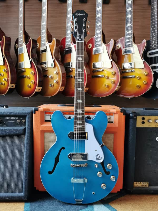 Epiphone Casino Worn 2021 Worn Blue Denim image 1