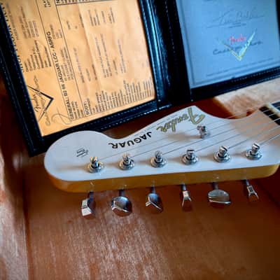 Fender Fender Custom Shop Jaguar - Time Machine (1966 Deluxe Closet Classic) 2023 - Nitro Tahitian Coral Body, Olympic White Headstock image 16