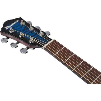 Ibanez AEWC16QA Auditorium Acoustic-Electric Guitar Transparent Blue Sunburst image 9
