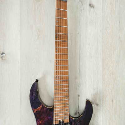 Legator X Series Ninja X7F Multi-Scale 7-String Guitar, Roasted Flame Maple Fretboard, Magma image 6