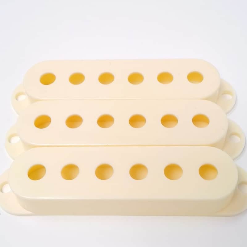 True Custom Shop® Aged White Single Coil Pickup Covers for Fender Strat Fits USA 52mm Size image 1