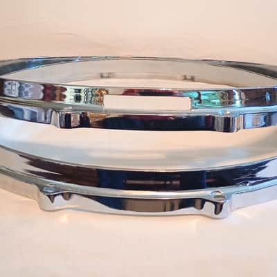ALUMINUM DIE CAST SNARE DRUM HOOPS SET 14"/10L - CHROME PLATED- FREE SHIP TO C-USA! image 3