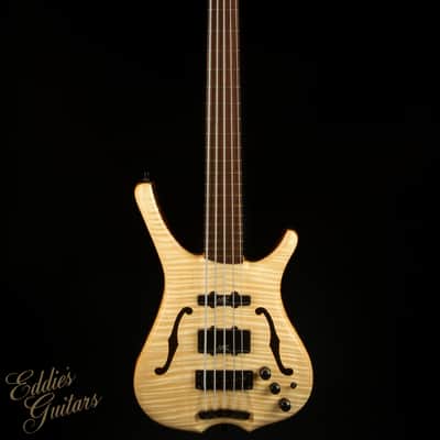 2023 Warwick Custom Shop Masterbuilt Infinity Flamed Maple 5 String - Natural Transparent High Polish image 3