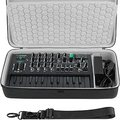 Audio Interface Carrying Case, Compatible Arturia - MicroFreak/MicroBrute UFO/DrumBrute Impact, EVA Hard Shell Portable Travel Bag (Dark Gray)