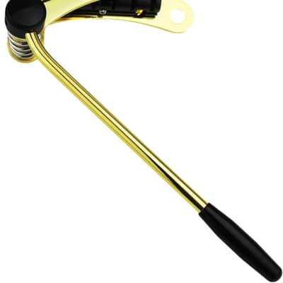 Guitar Bridge Stop Bar Tailpiece Tremolo TM85 and GM005 Tune-O-Matic Roller Saddle Bridge Combo Replacement Part Compatible with Les Paul LP SG 6 String Electric Guitars, Gold+Black image 4