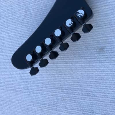 Left Handed Black Explorer Style Guitar, Basswood Body, Maple Neck image 9