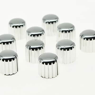 10 Piece Silver Guitar Amplifier AMP Knurled Knobs Pointers image 2