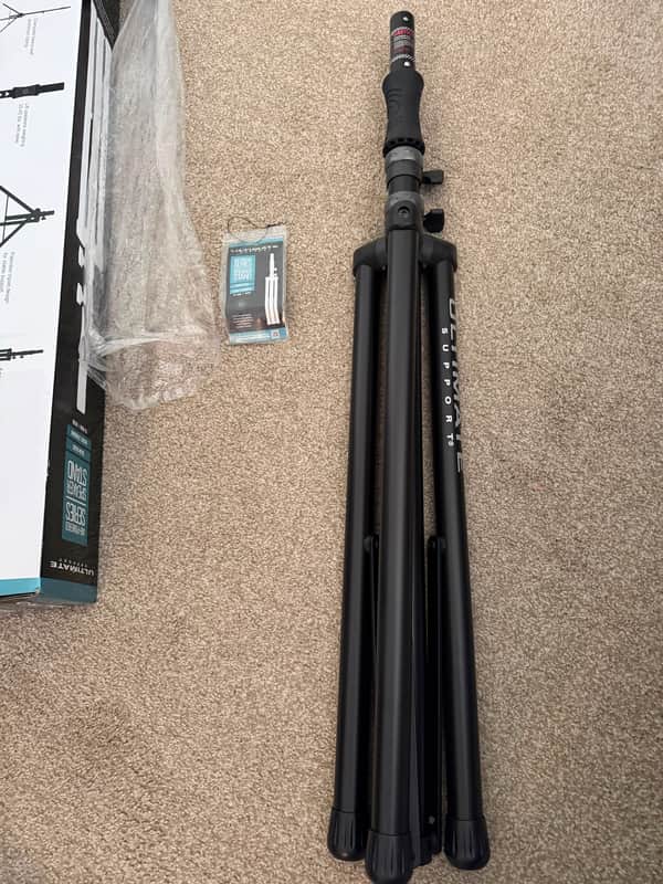Ultimate Support TS-100B Air-Powered Series Lift-Assist Aluminum Tripod Speaker Stand (Single)
