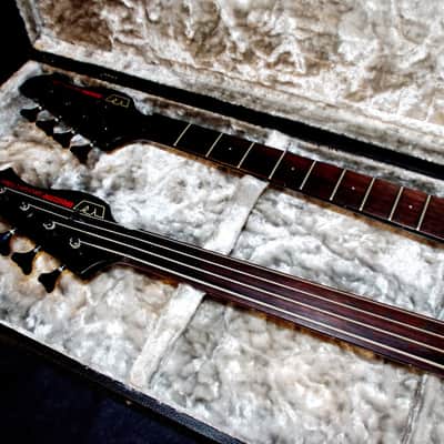 WESTONE X695BK SPECTRUM LX Bass  1986 Black.  BY MATSUMOKU.  TWO NECKS. Fretted & Fretless.  RARE. image 5