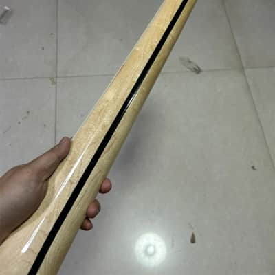 21 fret Maple J BASS guitar neck part Maple Fretboard Block Inlay gloss nut 38mm image 4
