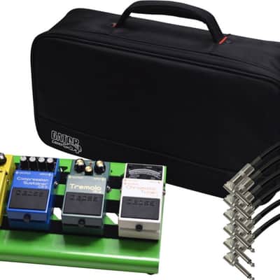 Gator GPB-LAK-GR Screamer Green Small Aluminum Pedal Board with Gator Carry Bag and 6 Patch Cables image 1