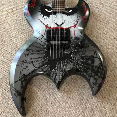 Handpainted Joker Batman Bat shape Brownsville Guitar image 3