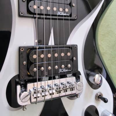 BC Rich  Warlock Bronze Series  2004 - Black with White Tribal Flames image 6
