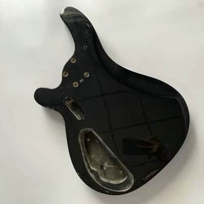 Black Harley Benton 4 String Electric Bass Body with Quilted Maple Top image 3