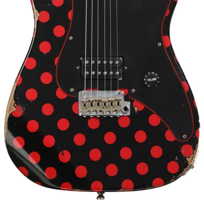 Friedman Vintage S Electric Guitar - Black with Red Polka Dots image 1