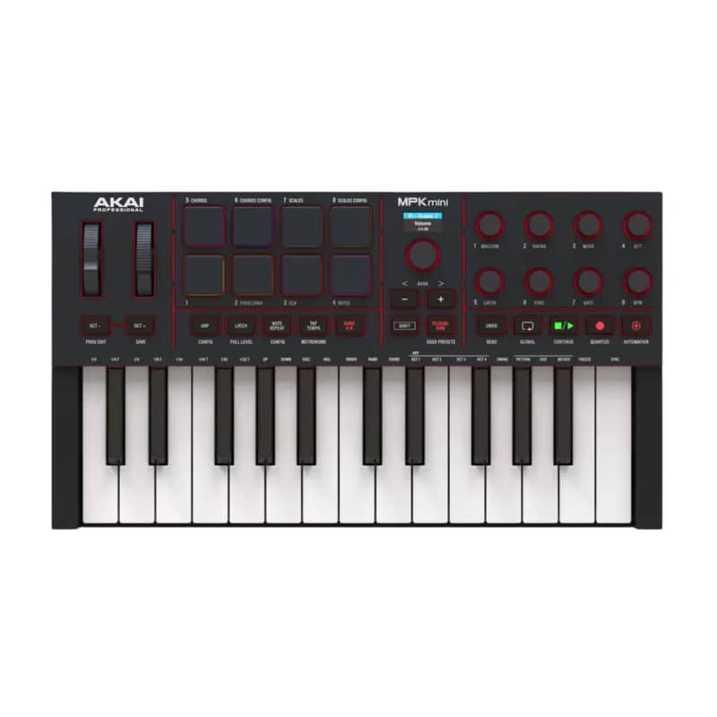Akai MPK Mini IV 25-Key Compact MIDI Keyboard and Pad Controller, Black image 1