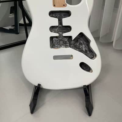 White gloss SSH Alder wood Strat Electric guitar body single single humbucker image 1