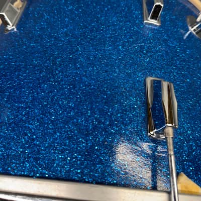 Vintage Apollo 1960s-1970s Drum Kit 5pc Set Import Blue Sparkle Toms Snare Kick image 12