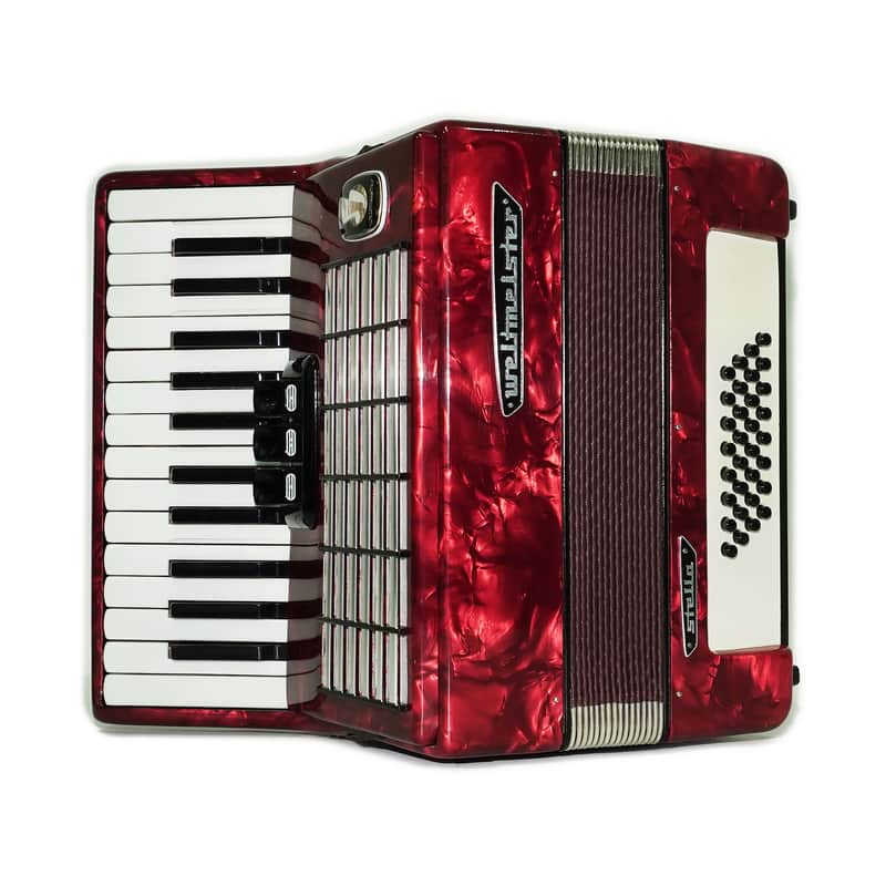 Weltmeister Stella 32 Bass Lightweight Piano Accordion for Beginners Children Kids, made in Germany Small Accordian with New Straps, 2736 image 1