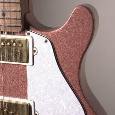 Ernie Ball Music Man Valentine Electric Guitar - Pink Champagne Sparkle w. original deluxe gig bag image 7