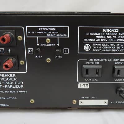 Vintage - Nikko NA-690 Stereo Integrated Amplifier - 45 Watt Amp image 9