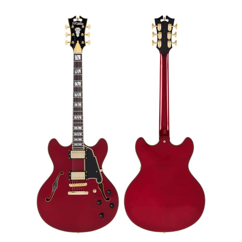 D'Angelico DAEDCTCHGS EXCEL DC Double Cutaway Semi-Hollow Body 6-String Electric Guitar w/Deluxe Hardshell Case image 1