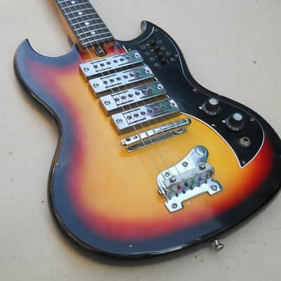 Teisco Del Rey / Kawai Vintage 1960s SG Style 4-Pickup Guitar Japan image 3