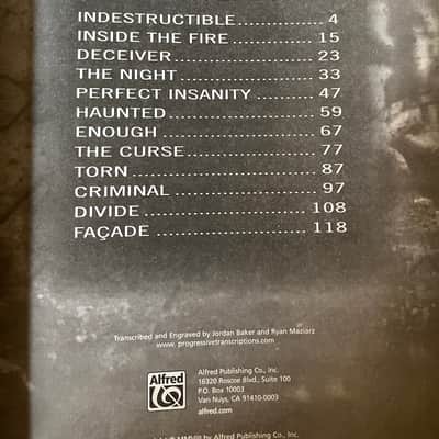 Disturbed - Indestructible - Guitar Tab / Tablature Book image 3