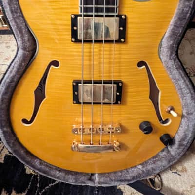 2015 D'ANGELICO EX-BASS - AMBER TIGER FLAME W/OHSC image 2