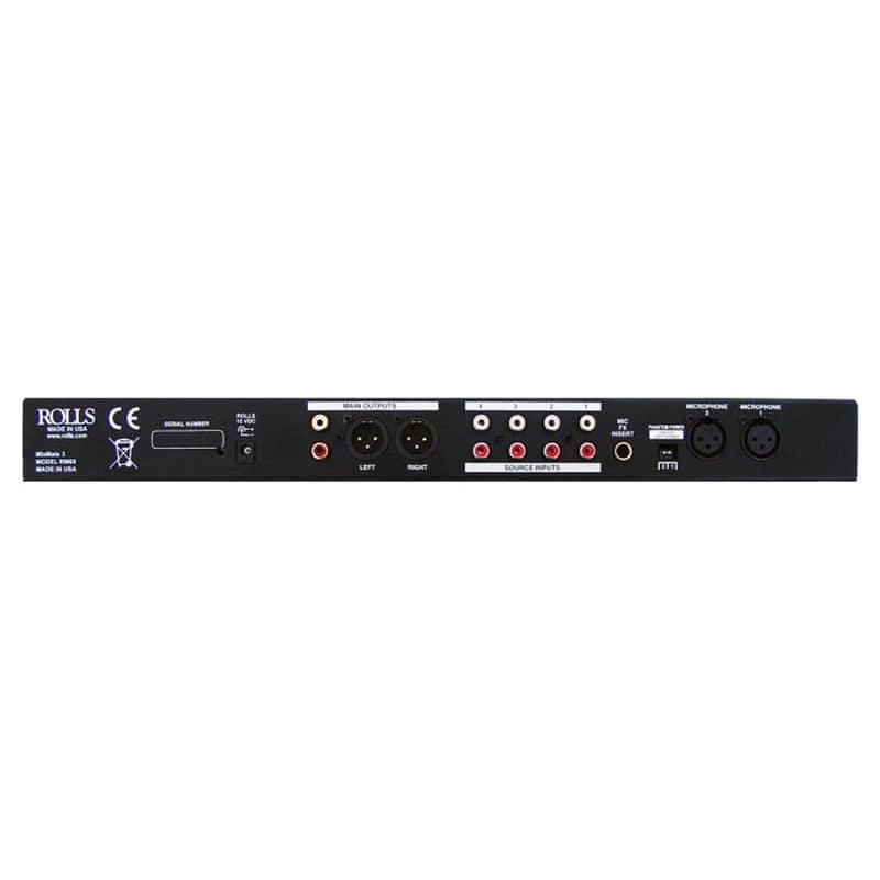 Rolls RM69 MixMate 3 6-Channel Mic/Line Mixer with Phantom Power - Black image 1
