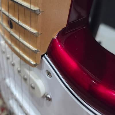 Fender Jimmy Vaughn Partscaster Strat W/ Highway 1 Neck & Kinman PUs - 2006 - Candle Apple Red W/ HSC (C016-26) image 7