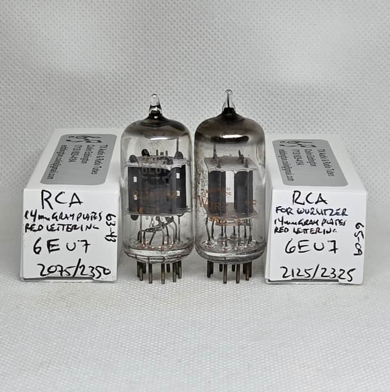 RCA Made For Wurlitzer 6EU7 Gray Plate Matched Pair NOS Gibson image 1