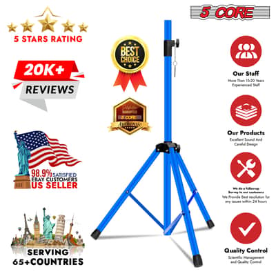 5 Core Speaker Stand Height Adjustable 72" Heavy Duty PA DJ Tripod Studio Monitor Stands image 13