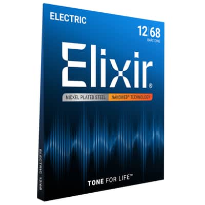 Elixir Electric Guitar Strings, NANOWEB, Baritone (.012-.068) image 2